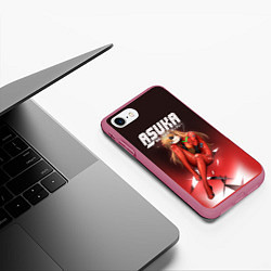 Чехол iPhone 7/8 матовый Asuka Eva-02, цвет: 3D-малиновый — фото 2