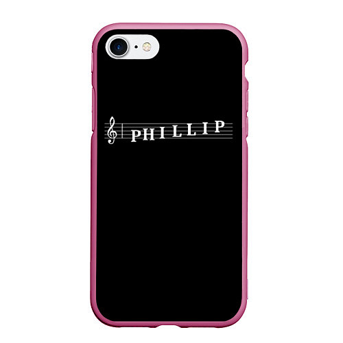 Чехол iPhone 7/8 матовый Phillip / 3D-Малиновый – фото 1