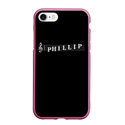 Чехол iPhone 7/8 матовый Phillip, цвет: 3D-малиновый