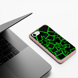 Чехол iPhone 7/8 матовый Cyber cube, цвет: 3D-светло-розовый — фото 2