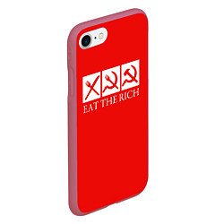 Чехол iPhone 7/8 матовый Eat The Rich, цвет: 3D-малиновый — фото 2