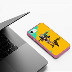 Чехол iPhone 7/8 матовый Ривен LOL, цвет: 3D-малиновый — фото 2
