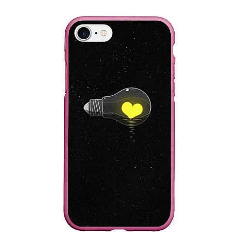 Чехол iPhone 7/8 матовый Сердце в лампе / 3D-Малиновый – фото 1