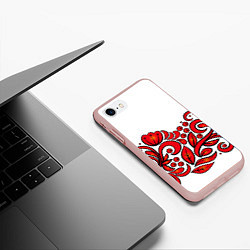 Чехол iPhone 7/8 матовый ХОХЛОМА, цвет: 3D-светло-розовый — фото 2