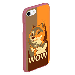 Чехол iPhone 7/8 матовый Doge Wow, цвет: 3D-малиновый — фото 2