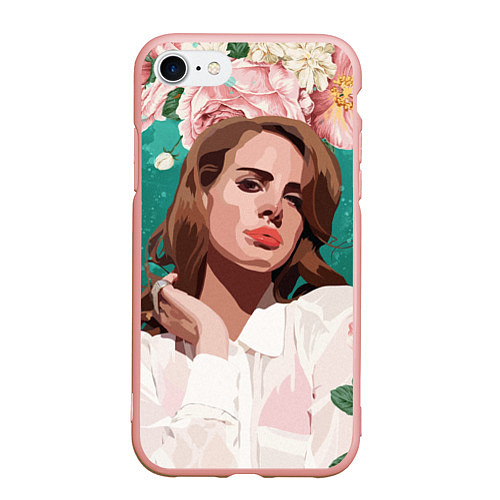 Чехол iPhone 7/8 матовый Lana del rey / 3D-Светло-розовый – фото 1