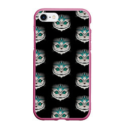Чехол iPhone 7/8 матовый Чеширские котики, цвет: 3D-малиновый