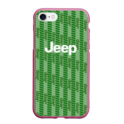 Чехол iPhone 7/8 матовый Jeep, цвет: 3D-малиновый