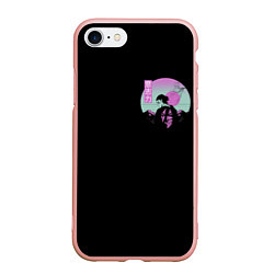 Чехол iPhone 7/8 матовый Атака Титанов, цвет: 3D-светло-розовый