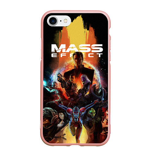 Чехол iPhone 7/8 матовый Mass effect / 3D-Светло-розовый – фото 1