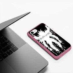 Чехол iPhone 7/8 матовый DEATH NOTE ТЕТРАДЬ СМЕРТИ, цвет: 3D-малиновый — фото 2