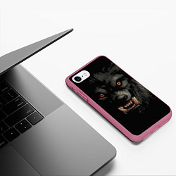 Чехол iPhone 7/8 матовый Оборотень Werewolf, цвет: 3D-малиновый — фото 2