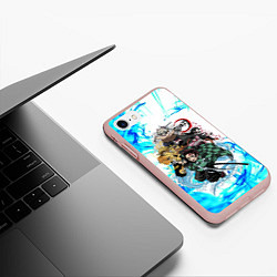 Чехол iPhone 7/8 матовый КЛИНОК РАССЕКАЮЩИЙ ДЕМОНОВ, цвет: 3D-светло-розовый — фото 2
