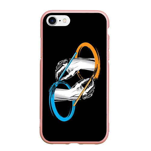 Чехол iPhone 7/8 матовый PORTAL 2 ПОРТАЛ 2 / 3D-Светло-розовый – фото 1