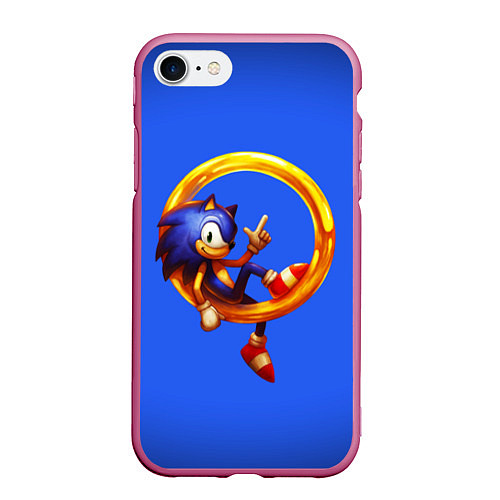 Чехол iPhone 7/8 матовый SONIC / 3D-Малиновый – фото 1