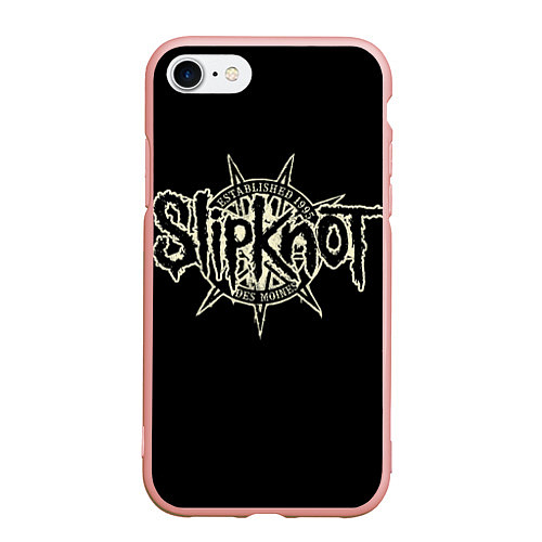 Чехол iPhone 7/8 матовый Slipknot 1995 / 3D-Светло-розовый – фото 1