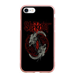 Чехол iPhone 7/8 матовый Slipknot Черепа, цвет: 3D-светло-розовый