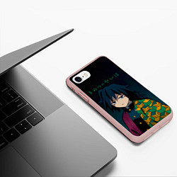 Чехол iPhone 7/8 матовый Гию Томиока Kimetsu no Yaiba, цвет: 3D-светло-розовый — фото 2