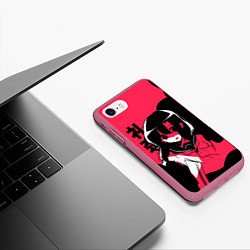 Чехол iPhone 7/8 матовый Rena Black Pink, цвет: 3D-малиновый — фото 2