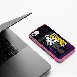 Чехол iPhone 7/8 матовый Evangelion EVA 01, цвет: 3D-малиновый — фото 2