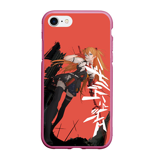 Чехол iPhone 7/8 матовый Evangelion Asuka Langley / 3D-Малиновый – фото 1