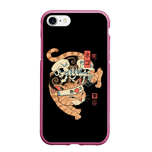 Чехол iPhone 7/8 матовый Cat of Death / 3D-Малиновый – фото 1
