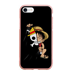 Чехол iPhone 7/8 матовый ONE PIECE ЛУФФИ ЧЕРЕП СИМВОЛ