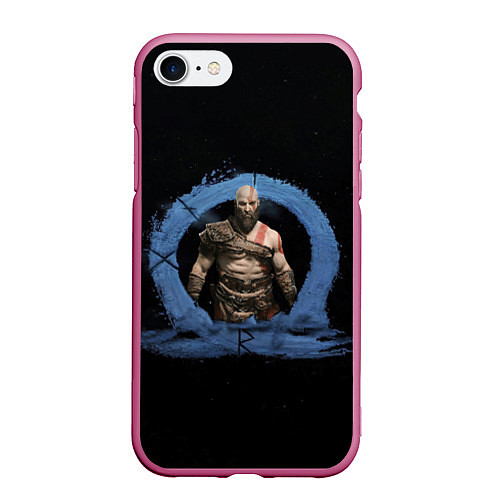 Чехол iPhone 7/8 матовый God of war Ragnarok / 3D-Малиновый – фото 1