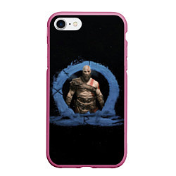 Чехол iPhone 7/8 матовый God of war Ragnarok, цвет: 3D-малиновый