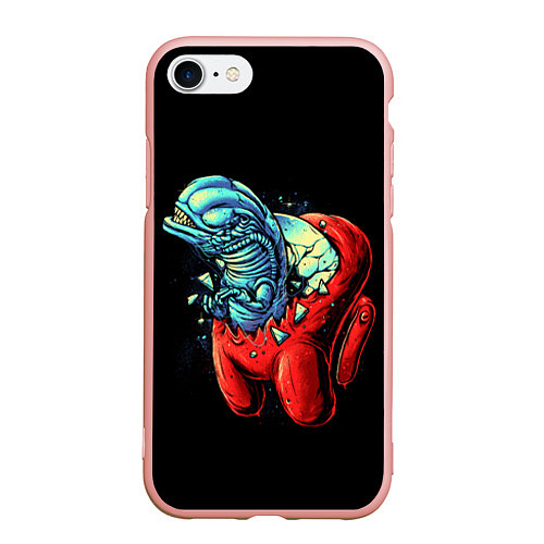 Чехол iPhone 7/8 матовый Among Us Aliens / 3D-Светло-розовый – фото 1