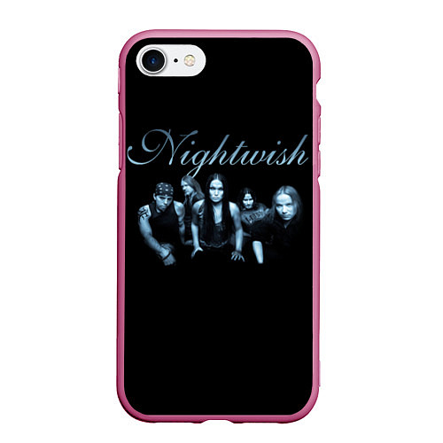 Чехол iPhone 7/8 матовый Nightwish with old members / 3D-Малиновый – фото 1