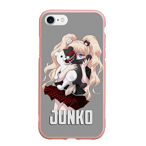 Чехол iPhone 7/8 матовый MONOKUMA JUNKO / 3D-Светло-розовый – фото 1