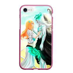 Чехол iPhone 7/8 матовый Bleach Grimmjow and Orihime, цвет: 3D-малиновый
