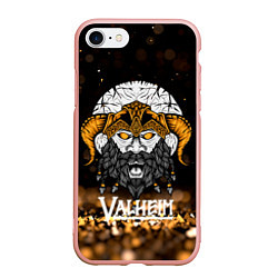 Чехол iPhone 7/8 матовый Valheim Viking Gold, цвет: 3D-светло-розовый