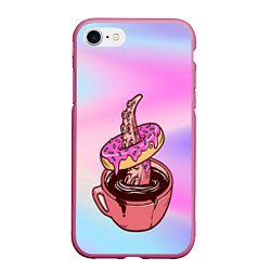 Чехол iPhone 7/8 матовый Щупальца сладкоежка, цвет: 3D-малиновый