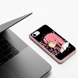 Чехол iPhone 7/8 матовый Darling in the Franxx Zero Two, цвет: 3D-светло-розовый — фото 2
