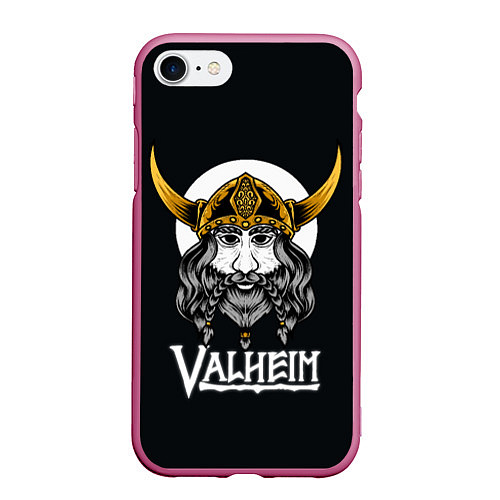 Чехол iPhone 7/8 матовый Valheim Viking / 3D-Малиновый – фото 1