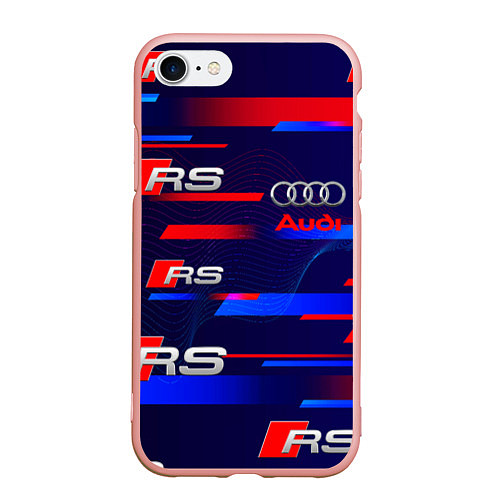 Чехол iPhone 7/8 матовый AUDI RS SPORT АУДИ РС СПОРТ / 3D-Светло-розовый – фото 1