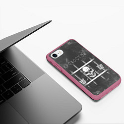 Чехол iPhone 7/8 матовый Кровосток Решетка Z, цвет: 3D-малиновый — фото 2
