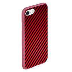 Чехол iPhone 7/8 матовый Красные полосы, цвет: 3D-малиновый — фото 2