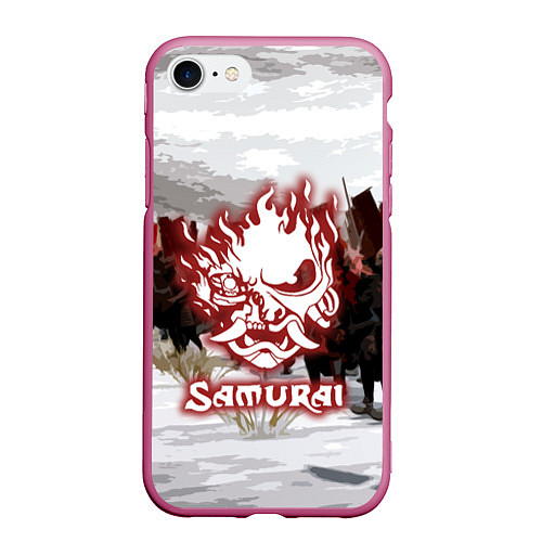 Чехол iPhone 7/8 матовый SAMURAI 2077 / 3D-Малиновый – фото 1