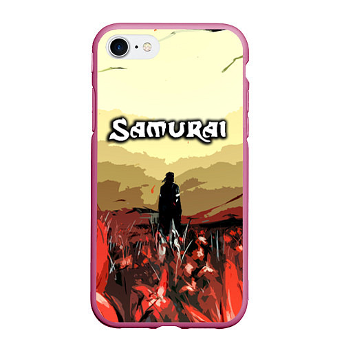 Чехол iPhone 7/8 матовый SAMURAI PROJECT RED / 3D-Малиновый – фото 1