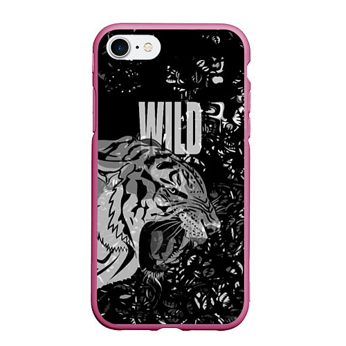 Чехол iPhone 7/8 матовый WILD ДИКИЙ / 3D-Малиновый – фото 1