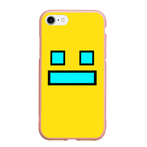 Чехол iPhone 7/8 матовый Geometry Dash Smile / 3D-Светло-розовый – фото 1