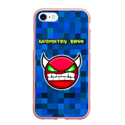 Чехол iPhone 7/8 матовый Geometry Dash, цвет: 3D-светло-розовый