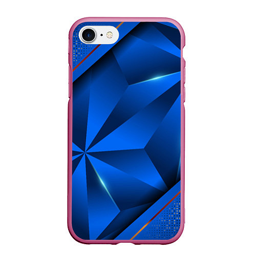 Чехол iPhone 7/8 матовый 3D абстрактные фигуры BLUE / 3D-Малиновый – фото 1