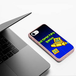 Чехол iPhone 7/8 матовый Geometry Dash, цвет: 3D-светло-розовый — фото 2