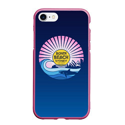 Чехол iPhone 7/8 матовый Bondi Beach Sydney, цвет: 3D-малиновый