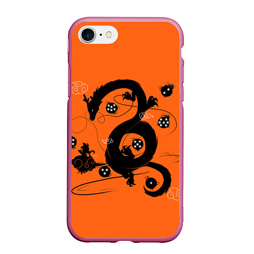 Чехол iPhone 7/8 матовый Драконьи яйца / 3D-Малиновый – фото 1