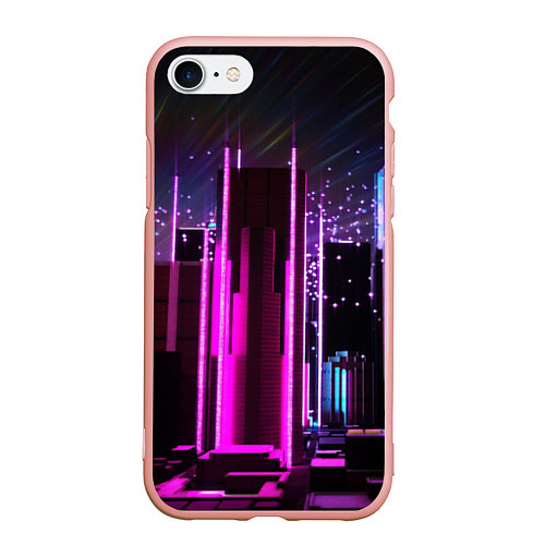 Чехол iPhone 7/8 матовый PINK CITY / 3D-Светло-розовый – фото 1